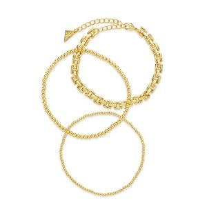 STERLING FOREVER - Link & Bead Bracelets Set of 3